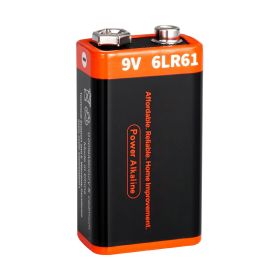 9V Alkaline Batteries, 12-Pack, 9 Volt Square Battery for Smoke Detector, 10-Year Shelf Life, Long Lasting, All-Purpose, for Fire Alarm