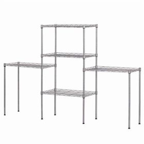 5-Shelf Adjustable Storage Rack Silver, 250 kg Load Capacity, Tool-Free Assembly