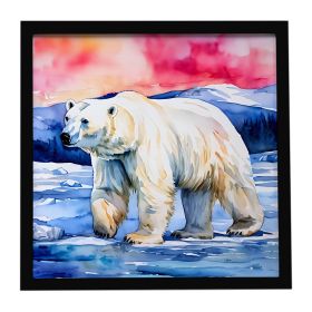 Polar Bear Framed Metal Print Bathroom, Kitchen, Office, Home Decor Wall Art Ready to Hang, Square, 8X8