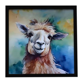 Llama Framed Metal Print Bathroom, Kitchen, Office, Home Decor Wall Art Ready to Hang, Square, 8X8