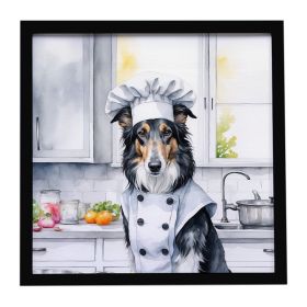 Borzoi The Chef Framed Metal Print Bathroom, Kitchen, Office, Home Decor Wall Art Ready to Hang, Square, 8X8