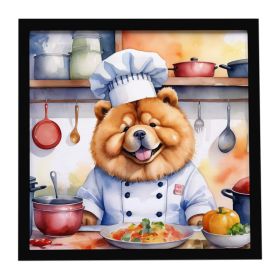 Chow Chow The Chef Framed Metal Print Bathroom, Kitchen, Office, Home Decor Wall Art Ready to Hang, Square, 8X8