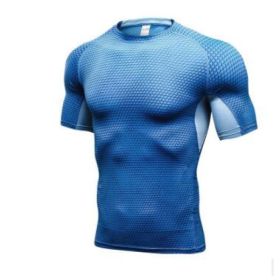 Men's Casual And Comfortable Compression Muscle Gym Shorts (Option: Blue-XXL-Clothes)