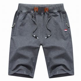 Men's Shorts Casual Classic Fit Drawstring Summer Beach Shorts With Elastic Waist And Pockets (Option: Dark Grey-7XL)