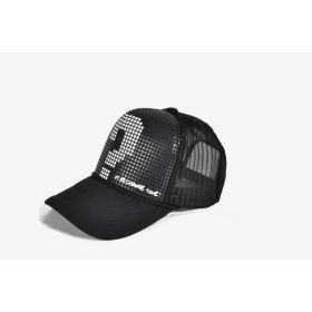 Cartoon Question Mark Hip Hop Duck Tongue Truck Truck Mesh Cap Baseball Ptah Hat (Option: Black Hat White Question Mark-Free Size)