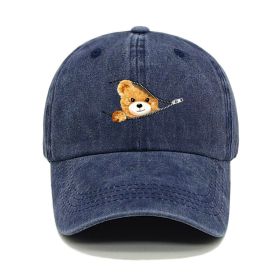 Cotton Retro Washed Sun Outdoor Fishing Hat (Option: Navy Blue-M)