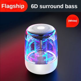 Mobile Phone Bluetooth Speaker High-quality Colorful Lights Wireless Small Sound Box Subwoofer Portable Home Impact Mini Gift (Color: Flagship model White)