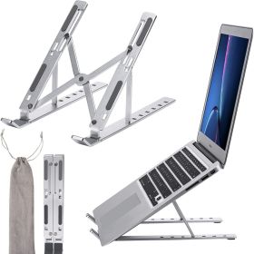 Alumnium Laptop Stand Ergonomic Design With 7 Adjustable Angles Universal Compatibility (Color: Sliver)