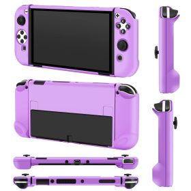 Protective Shell Cover Hard Dockable Case Fit For Nintendo Switch OLED Joy Con Shell (Color: Purple, size: One size)