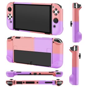 Protective Shell Cover Hard Dockable Case Fit For Nintendo Switch OLED Joy Con Shell (Color: Pink Purple, size: One size)