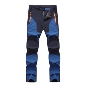 Outdoor Stretch Charging Men's Windproof Waterproof And Hard-wearing Breathable Quick-drying Pants (Option: Sapphire Blue-XL)