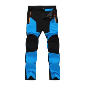Outdoor Stretch Charging Men's Windproof Waterproof And Hard-wearing Breathable Quick-drying Pants (Option: Dark Blue-3XL)